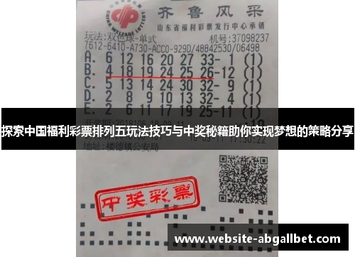 探索中国福利彩票排列五玩法技巧与中奖秘籍助你实现梦想的策略分享